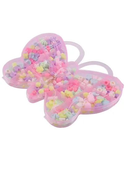 Набор бусинок Бабочка микс цветов в пластиковой коробке (120г) - фото 6