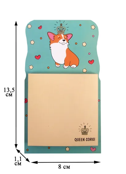 Блок бумаги самоклеящийся "Queen corgi", 7 х 7 см - фото 2