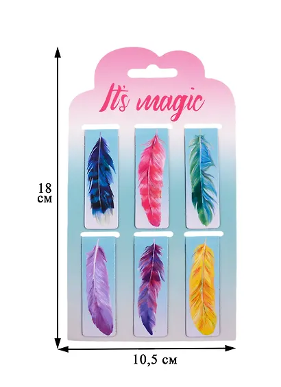 Магнитные закладки "Перышки", 6 штук - фото 2