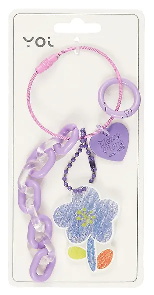 Брелок с карабином и подвесками Цветок (пластик) (Yoi) (12-4305-Y8) - фото 2