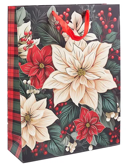 Пакет А3 32*42*11,5 "Зимние цветы" НГ, бум.мат.ламинат - фото 1