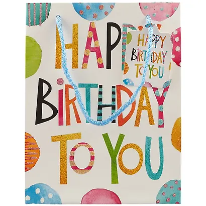 Пакет А5 23*18*10 "Bright birthday" нейтр., бум.мат.ламинат, ассорти - фото 4