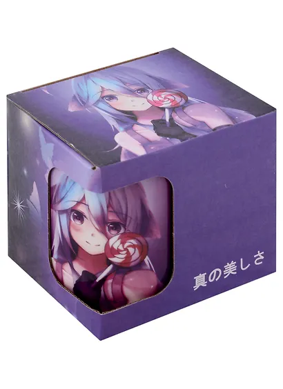 Кружка Аниме Девушка с леденцом (Сёдзё) (белая) (керамика, деколь) (330мл) (коробка) - фото 3