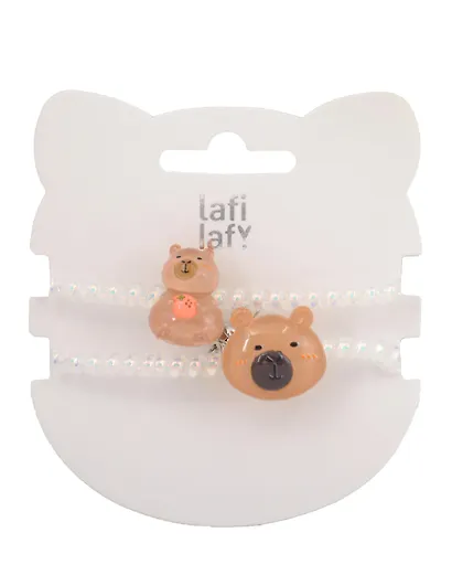 Набор резиночек-пружинок «Капибара с мандарином и мордочка», 2 штуки, пластик, Lafilaf - фото 2