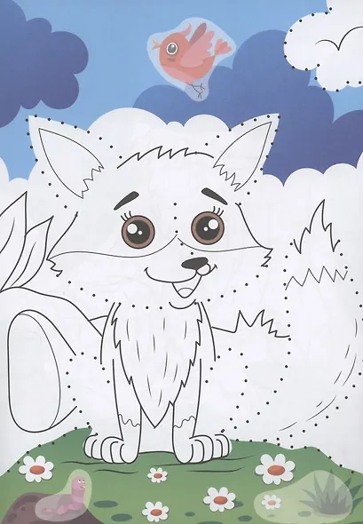 Раскраска. От точки к точке с наклейками. Животные - фото 5