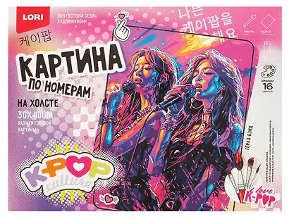 Картина-раскраска по номерам «K-POP. Гёрлз-бэнд», 30 х 40 см, холст на подрамнике, Lori - фото 1