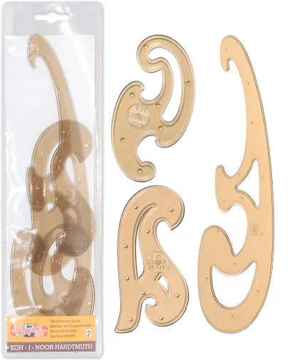 Лекала маленькие 03шт (набор), пластик, дымчатый, европодвес, Koh-I-Noor - фото 1