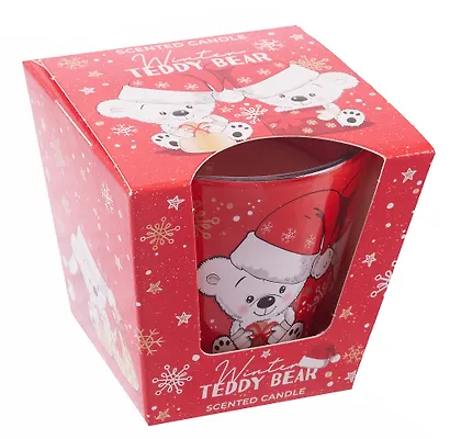 Ароматизированная свеча в стакане Зимний Плюшевый мишка (Winter Teddy Bear) (115г) (подарочная упаковка) - фото 2