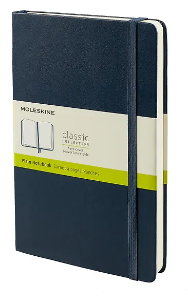 Книга для записей А5 200л нелин. "CLASSIC EXPANDED Large" тв.обл., синий сапфир, резинка, 2 ляссе, Moleskine - фото 1