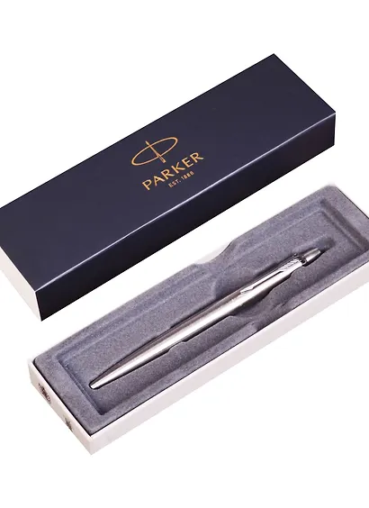Ручка подарочная шариковая синяя, Jotter Stainless Steel CT, Parker - фото 9