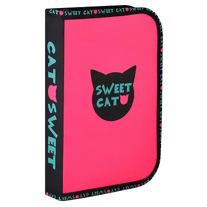 Пенал 1отд. "КОТОСЛАДОСТИ" 13.3*20*3.5см, ПВХ, полиэстер, молния, печать на молнии, печать по ранту, сублимац.печать - фото 1