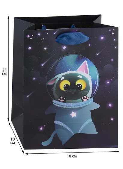 Пакет А5 23*18*10 "Cosmos cats" дет., бум.мат.ламинат - фото 2
