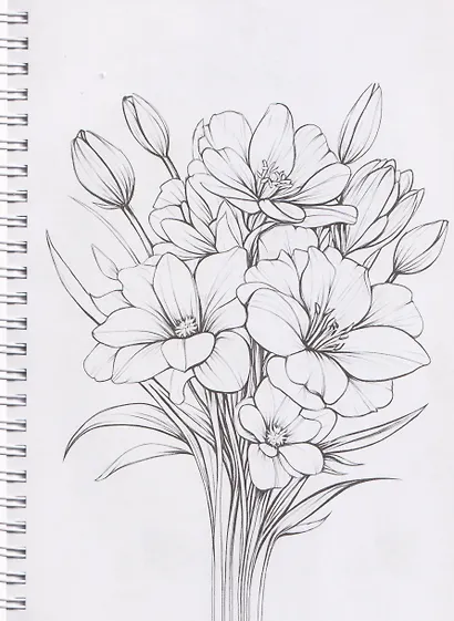 Цветы. Раскраска - фото 4