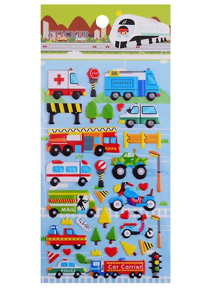 Наклейки зефирные Авто микс YLS-002-002 - фото 1