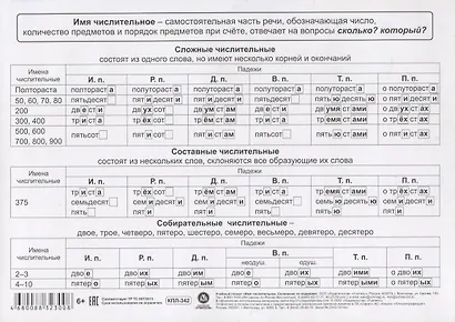 Учебный плакат. Имя числительное. Склонение - фото 2