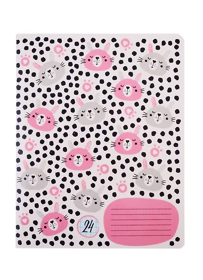 Тетрадь в клетку Academy Style, "Животные в горошек", 24 листа, в ассортименте - фото 1