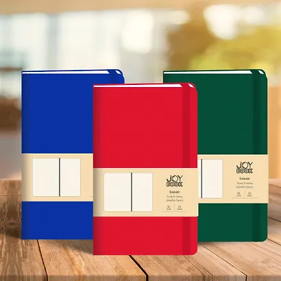 Книга для записей А5 96л кл. "Joy Book. Синее озеро" иск.кожа, тонир.блок, скругл.углы, ляссе, резинка, карман на задн.форзаце - фото 5