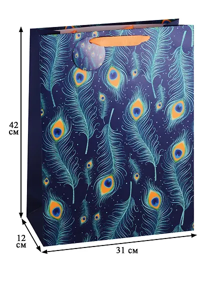 Подарочный пакет «Peacock feather», А3 - фото 3