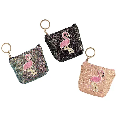 Кошелек на молнии с блестками Фламинго (11,5х9) (ПВХ бокс) - фото 3
