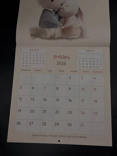 Обнимательный год. Календарь настенный на 2026 год (300х300) - фото 6