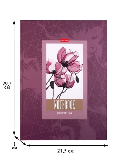 Книга для записей А4 80л кл. "Нежность цветка" 5цв.блок, тв.переплет - фото 2