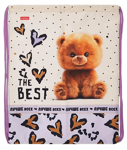 Мешок для сменной обуви "Пушистый мишка" 33 х 42 см, 1 отделение - фото 1