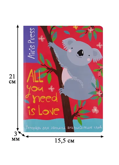 Тетрадь для записи английских слов Айрис, "Коала", А5, 32 листа, в ассортименте - фото 3