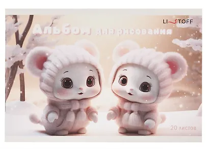 Альбом для рисования 20л А5 "Двойняшки" скрепка, мел.картон - фото 1
