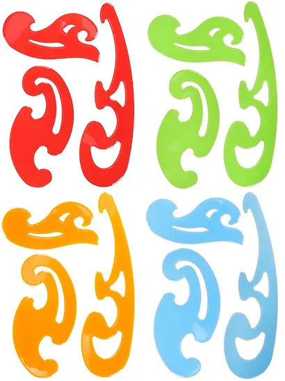 Лекала 3 штуки, пластик - фото 1