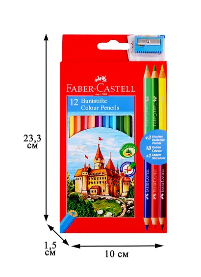 Карандаши цветные Jumbo, 10 цветов с точилкой - фото 2