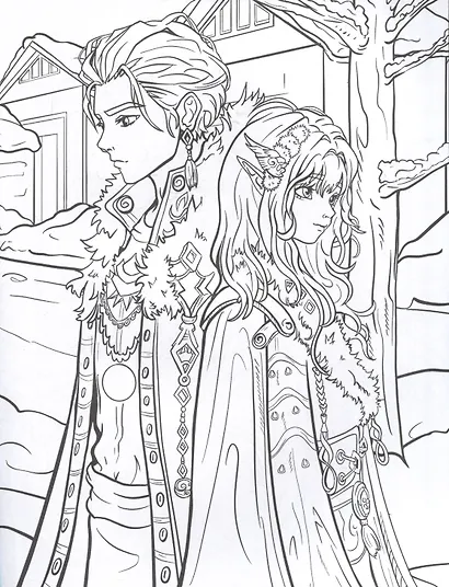 В стиле Genshin Impact. Аниме-раскраска - фото 3