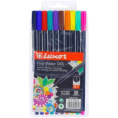 Ручки капиллярные 10 цветов "Fine Writer 045" 0,8 мм, Luxor - фото 4