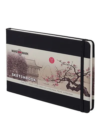 Скетчбук А5 (14,5*21,2) 100л "Make your mark" черн.тв.переплет, резинка, ляссе, инд.уп. - фото 9