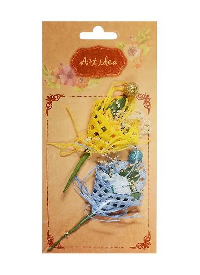 Набор бутоньерок розы в рожке (2шт) (15-62) (14-00417-15-62) - фото 1