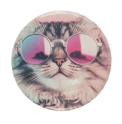 Значок Кот в очках (фотопринт) (металл) (56мм) (ЗН2025-084) Bookvalno - фото 2