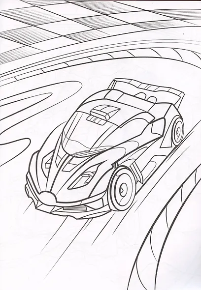 МОЯ РАСКРАСКА А4 чёрная. БЫСТРЫЕ МАШИНКИ - фото 2