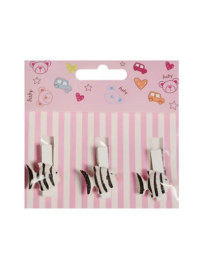 Набор прищепок декоративных, 3 шт, полистоун,рыбка - фото 1