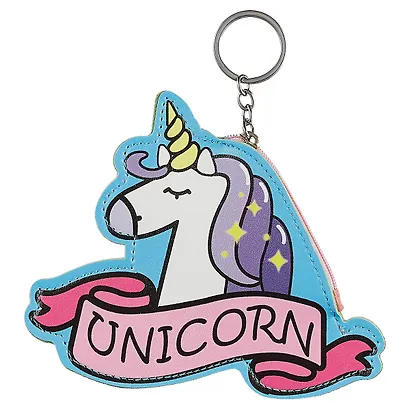 Кошелек на молнии плоский Единорог с закрытыми глазками (ПВХ) (14×12) (12-10832-4) - фото 1