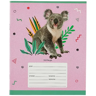 Тетрадь в клетку Listoff, "Зоомир", 24 листа, в ассортименте - фото 6