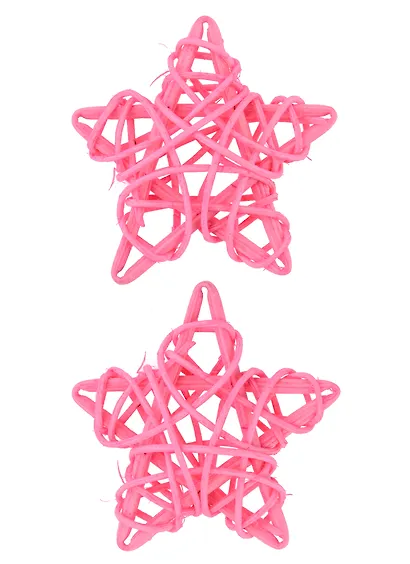 Звездочки декоративные из лозы, Розовый (2шт.) - фото 1
