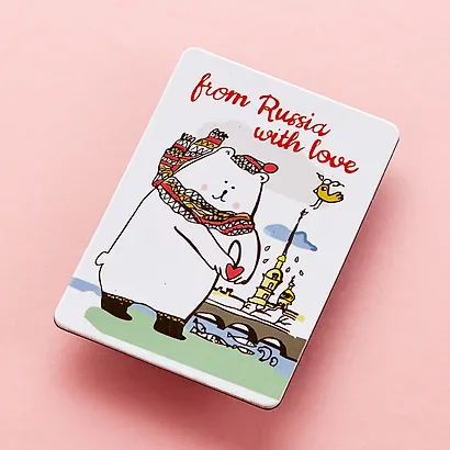 Сувенир КОМПЛЕКТ Магнит 81х57 From Russia with love. 1051290 - фото 1