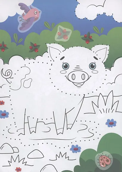 Раскраска. От точки к точке с наклейками. Животные - фото 2