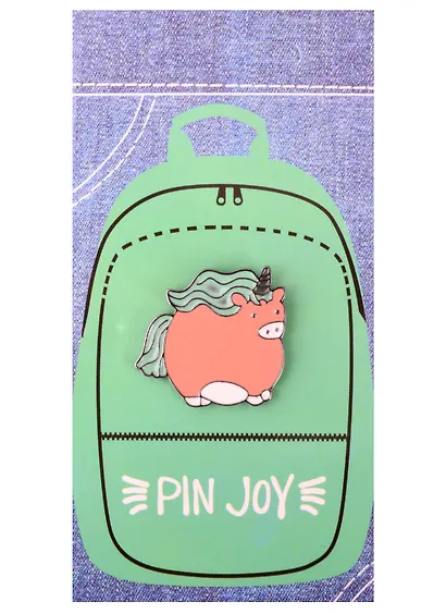 Значок Pin Joy Толстый единорожек (металл) (12-08599-924) - фото 2
