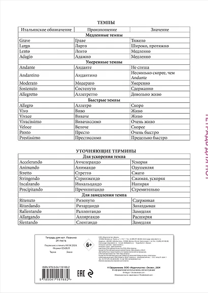 Тетрадь для нот "Рояль", А4, 24 листа - фото 5