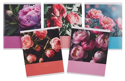 Тетрадь 48л кл. "Цветочный сад" мел.картон, ассорти - фото 1