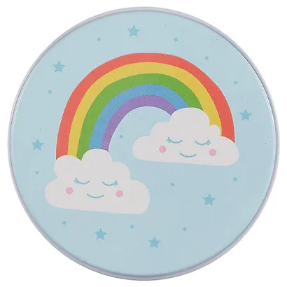 Шкатулка круглая Облачка и радуга (металл) (7,5см) - фото 3