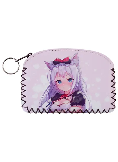 Кошелек на молнии Аниме Девушка с ушками (Сёдзё) (цветная) (9х13) (кожзам) - фото 1