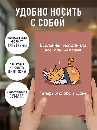 Книга для записей А5 64л лин. "Мурчальня. Вселенная исполнила все мои желания" - фото 5
