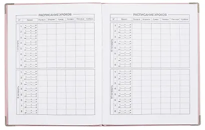 Дневник шк. "Розовый" кожзам, интегр.переплёт, тиснение фольгой, пантон, мет.уголки, одно ляссе, универс.шпаргалка - фото 5