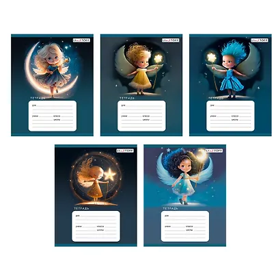 Тетрадь в линейку Listoff, "Девочки-звездочки", 12 листов, в ассортименте - фото 1